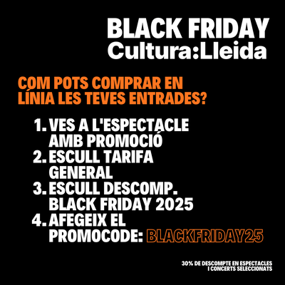 Descubre el Black Friday en Lleida: ¡30% de Descuento en Entradas para 14 Espectáculos de Música y Teatro!