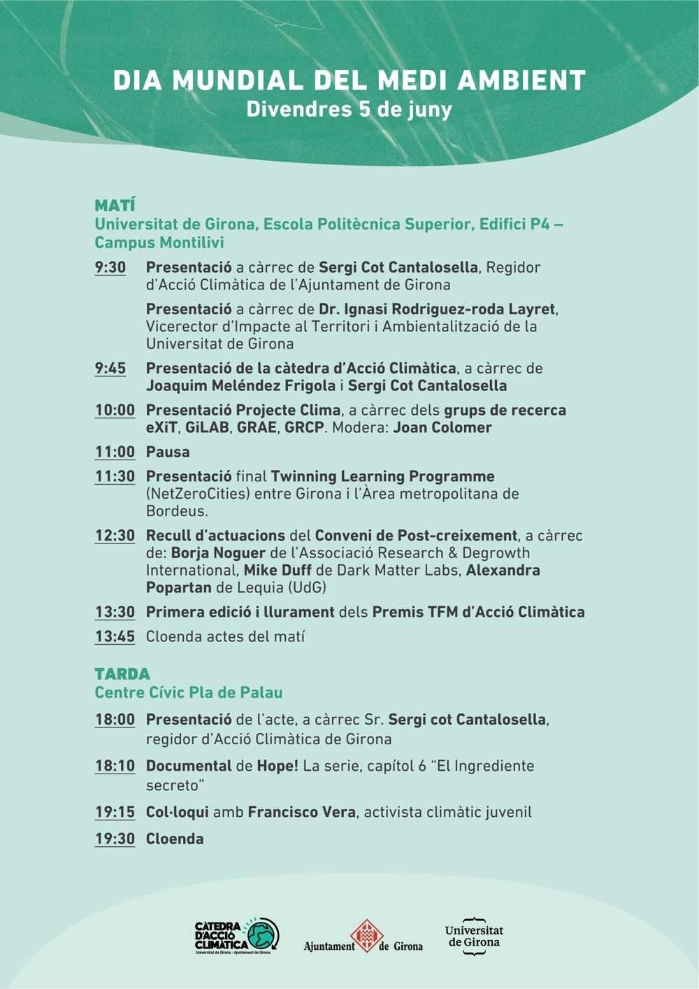 Girona y la Universitat de Girona celebran juntos el Día Mundial del Medio Ambiente el 5 de junio