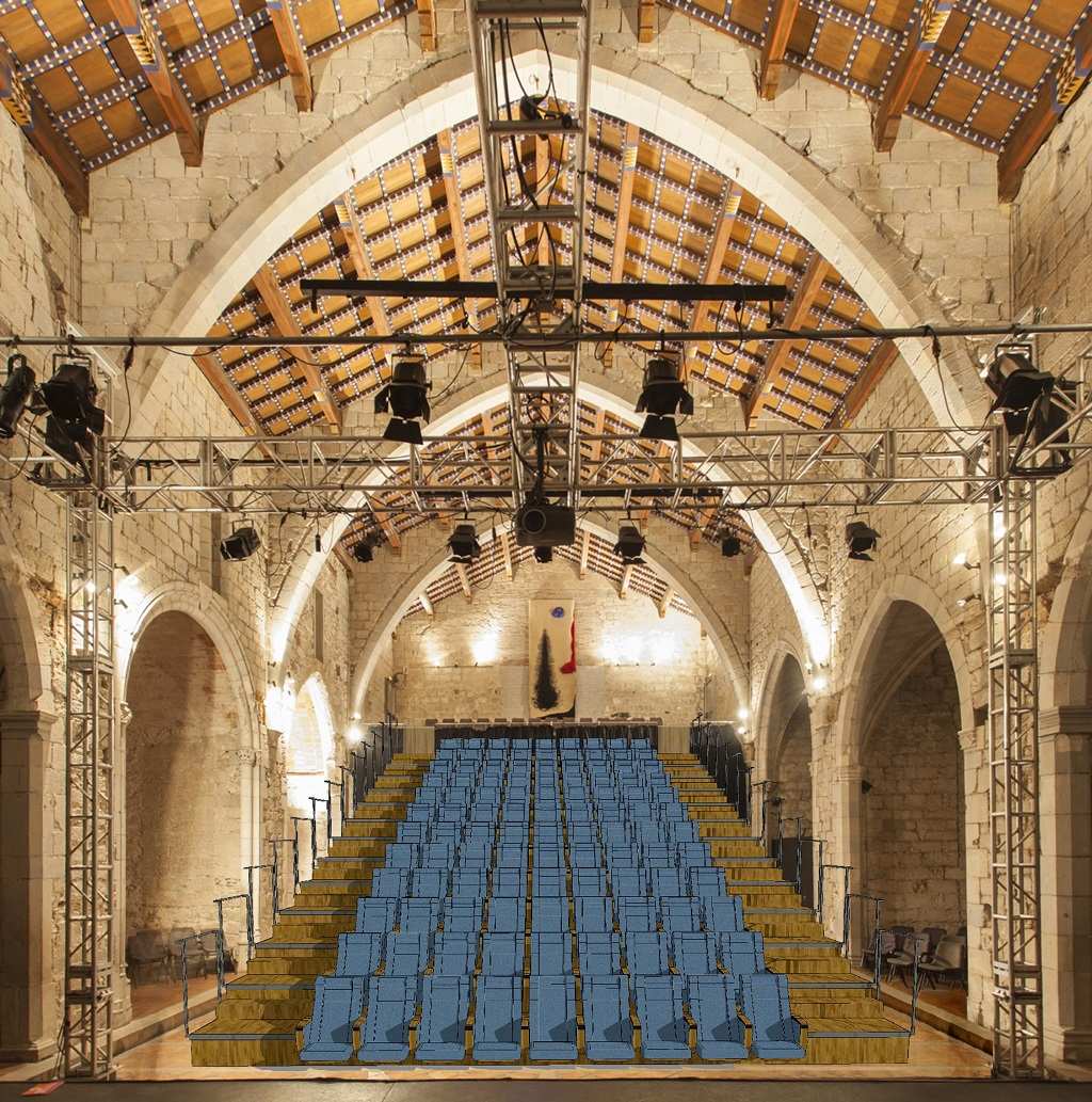 Girona: Instalación de la grada del auditorio del Centre Cultural La Mercè programada para principios de