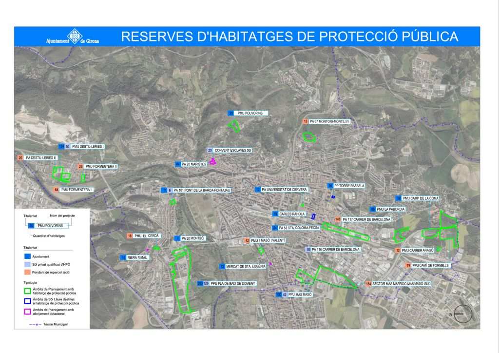 Girona planifica la reserva de terrenos para 1.815 nuevos viviendas de protección pública en toda la ciudad