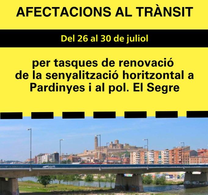 Renovación de Marcas Viales en Pardinyes y el Polígono El Segre