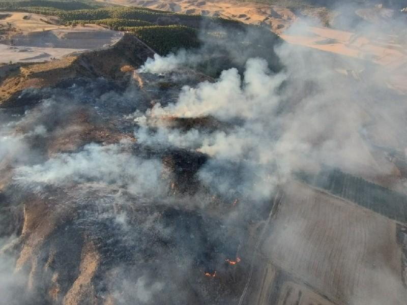 L'incendi forestal d'Alfarràs (Segrià) estabilitzat pels Bombers de la Generalitat