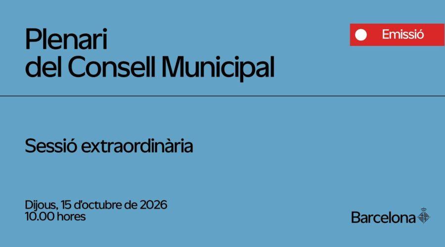 Plenaria del Consell Municipal: sesión extraordinaria de octubre de